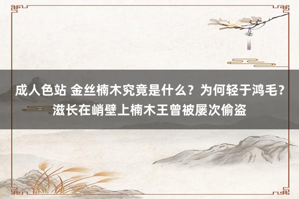 成人色站 金丝楠木究竟是什么？为何轻于鸿毛？滋长在峭壁上楠木王曾被屡次偷盗