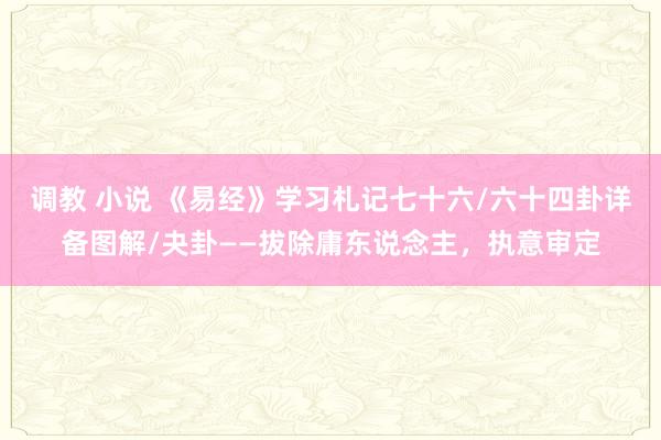 调教 小说 《易经》学习札记七十六/六十四卦详备图解/夬卦——拔除庸东说念主，执意审定