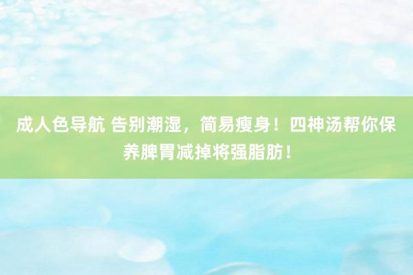 成人色导航 告别潮湿，简易瘦身！四神汤帮你保养脾胃减掉将强脂肪！