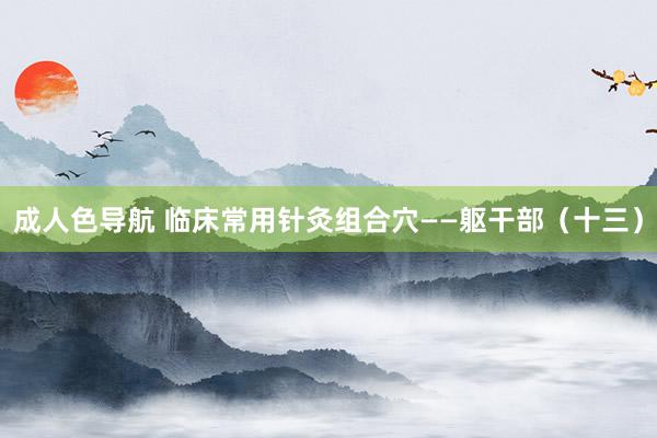 成人色导航 临床常用针灸组合穴——躯干部（十三）