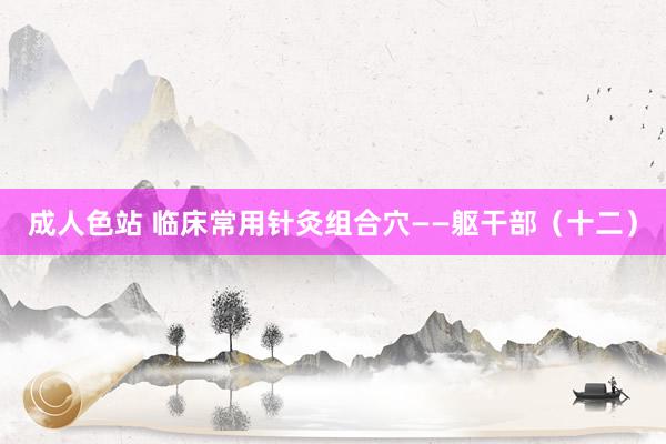 成人色站 临床常用针灸组合穴——躯干部（十二）